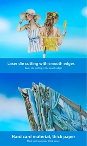 Detailed laser-cut edges of thick summer-themed cardstock for journal scrapbooking