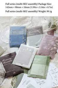 Macro detail of vintage stationery box set with silver foiling and relief embossing