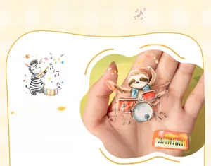 Close-up of animal music concert stickers made of transparent PET material for journaling
