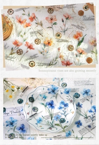 Detail of vintage floral stickers with wax seal patterns for journaling and scrapbooking