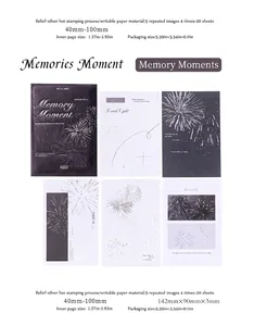 Detail of vintage fireworks letterpress cards with silver foil embossing for scrapbooking