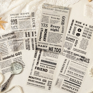 Lot de 6 autocollants décoratifs de style journal vintage pour journaux DIY
