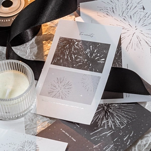 Artistic letterpress stationery cards with fireworks design and textured paper