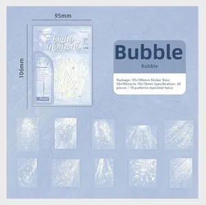 Adesivi decorativi in PET a bolle olografiche per scrapbooking e cancelleria DIY