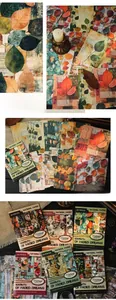 Macro detail of vintage autumn leaf textured scrapbooking paper for DIY collage decoration