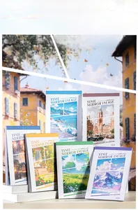 Carnets d'autocollants artistiques Time Mirror Image avec scènes urbaines pour DIY journal