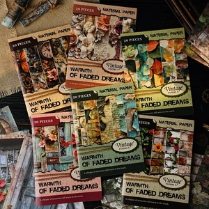 Retro decorative craft paper set with vintage floral and steampunk patterns for DIY scrapbooking