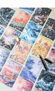 Macro shot of nature landscape scenery puzzle stickers for DIY journals and art projects