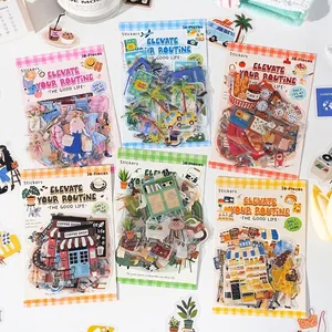 Set de 30 pegatinas decorativas de dibujos animados para scrapbooking DIY de estilo vida