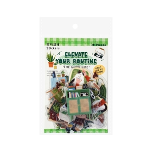 Pack de 30 pegatinas decorativas de dibujos animados en embalaje transparente