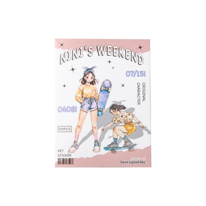 PET Nini's Weekend theme stickers set with 50 pieces of cute girl illustrations