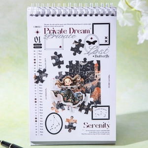 2025 artistic scenery collage planner calendar with spiral binding and floral elements