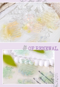 Detail of vintage flower stickers with silver foil laser effect for DIY journaling