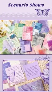 Dettaglio macro di carta per scrapbook Morandi con motivi di farfalle e fiori