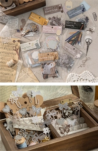 Λεπτομέρεια από vintage υλικά scrapbooking με σχέδια ψαλιδιού και δαντέλας