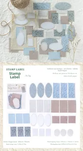 Detalle de etiquetas de papel hueco vintage morandi para decoración de scrapbooking
