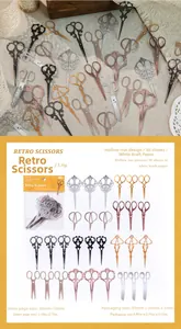 Vista detallada de papel calado de tijeras vintage para scrapbooking y manualidades DIY