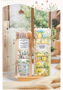 Detail of artistic paper bookmarks with floral illustrations and inspirational quotes