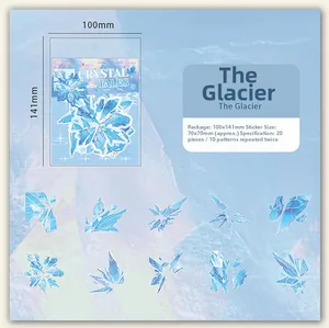 Detail of Crystal Tales glacier theme PET stickers for DIY scrapbooking decoration