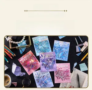 Artistic detail of Crystal Tales iridescent stickers with butterfly and crystal designs