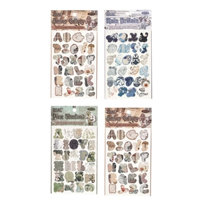 Pegatinas retro de alfabeto inglés floral para scrapbooking decorativo juego de 2 piezas