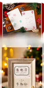 Creative Christmas wooden stamp set for DIY holiday cards and decorative photo frame crafts