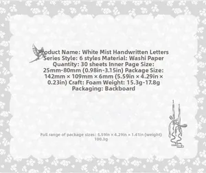 Dettaglio macro degli adesivi 3D washi della collezione White Mist Handbook