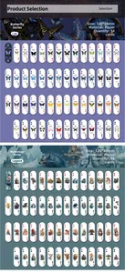Detailed view of 54pcs retro butterfly and myth themed bookmarks measuring 120x38mm