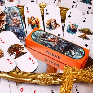 Retro Story vintage poker set with fantasy art illustrations and orange packaging box