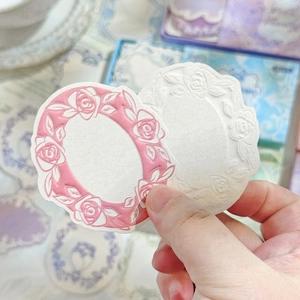Retro European embossed decorative paper stickers with vintage rose floral relief textures