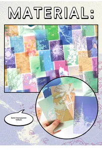 Collage de papier calque translucide avec scènes de nature et motifs de paysage