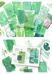 Détails d'autocollants en papier vélin translucide vert pour scrapbooking créatif