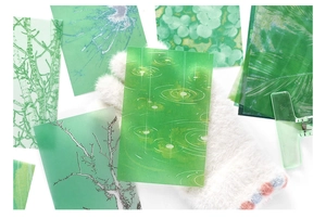 Autocollants en papier calque translucide avec motifs nature pour scrapbooking