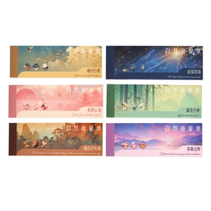 Nature series stationery stickers set featuring 6 unique scenery designs for scrapbooking