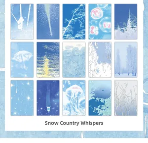 Gros plan de 15 feuilles de papier scrapbooking bleu aux motifs naturels et abstraits