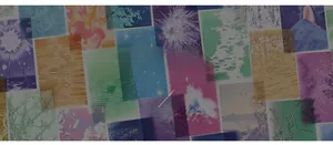 Papeterie artistique montrant des cartes de paysages avec des motifs de nature