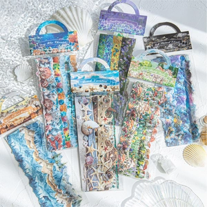 Vintage Nature Museum sticker pack with dual material long strips for journaling scrapbooks