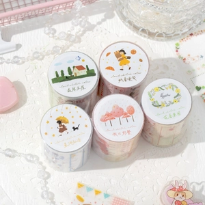 Twilight Cloud collection DIY washi tape set for journaling with healing illustration