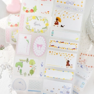 Glitter washi tape with cute rabbit and strawberry patterns for DIY journaling