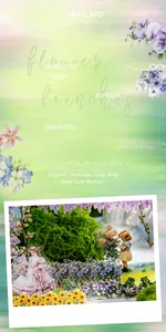 Detailed view of floral long strip hard card stickers with vintage sunflower and wisteria