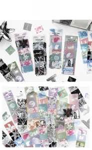 Detail of matte PET stickers featuring aesthetic nature photography for journaling art