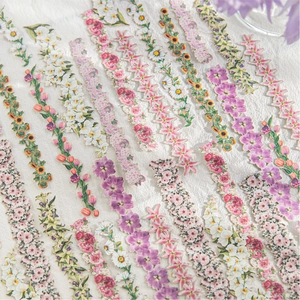 Adesivi floreali paesaggistici con motivi di fiori freschi per scrapbooking