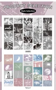 Detailed view of PET decorative stickers featuring Forest and Ethereal theme art designs