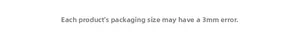 Detailed technical info showing a 3mm size variance for vintage bookmark packaging