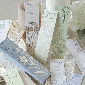 Vintage Floral Letterpress Embossed Bookmarks Forest Prelude Botanical Paper Cards For Reading Journaling Decorative Gift