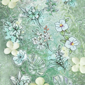 Dreamy floral PET stickers with watercolor lily of the valley for journal decoration