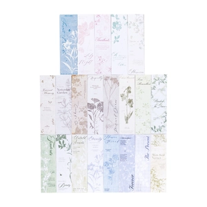 Floral Forest Prelude vintage bookmarks set with botanical embossed designs for journals