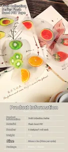 Detail of glitter PET fruit tape with dimensions 35mm x 2m for DIY scrapbooking decor