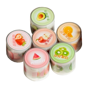 6-roll dark phantom PET glitter tape set with summer fruit themes for DIY journals