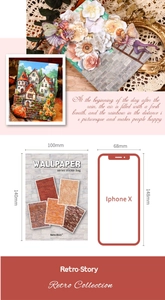 Comparaison détaillée de la taille des autocollants vintage pour scrapbooking format 100x140mm